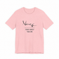 Narcy Custom Tagline Tee — Bubble Gum Pink, no-tag logo personalization layout