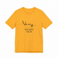Narcy Custom Tagline Tee — Canary Yellow, no-tag logo personalization layout