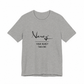 Narcy Custom Tagline Tee — Buckeye Gray, no-tag logo personalization layout