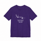 Narcy Custom Tagline Tee — Purple Haze, no-tag logo personalization layout